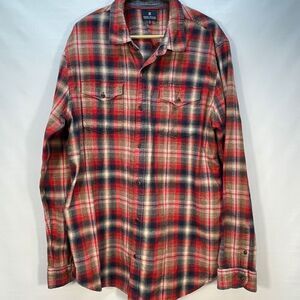 Roark Revival Multicolor Plaid Flannel Cotton Button-up Long Sleeve Shirt XL